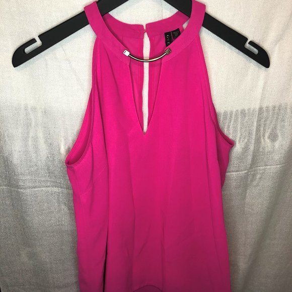 GUESS sleeveless blouse w gold detail & open back - Picture 1 of 4